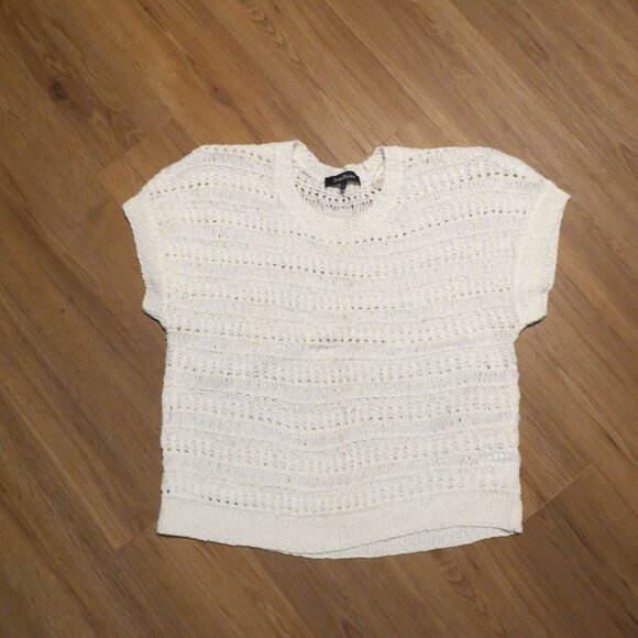 Evan Picone Ivory Knit Short Sleeve Tee - Picture 1 of 3